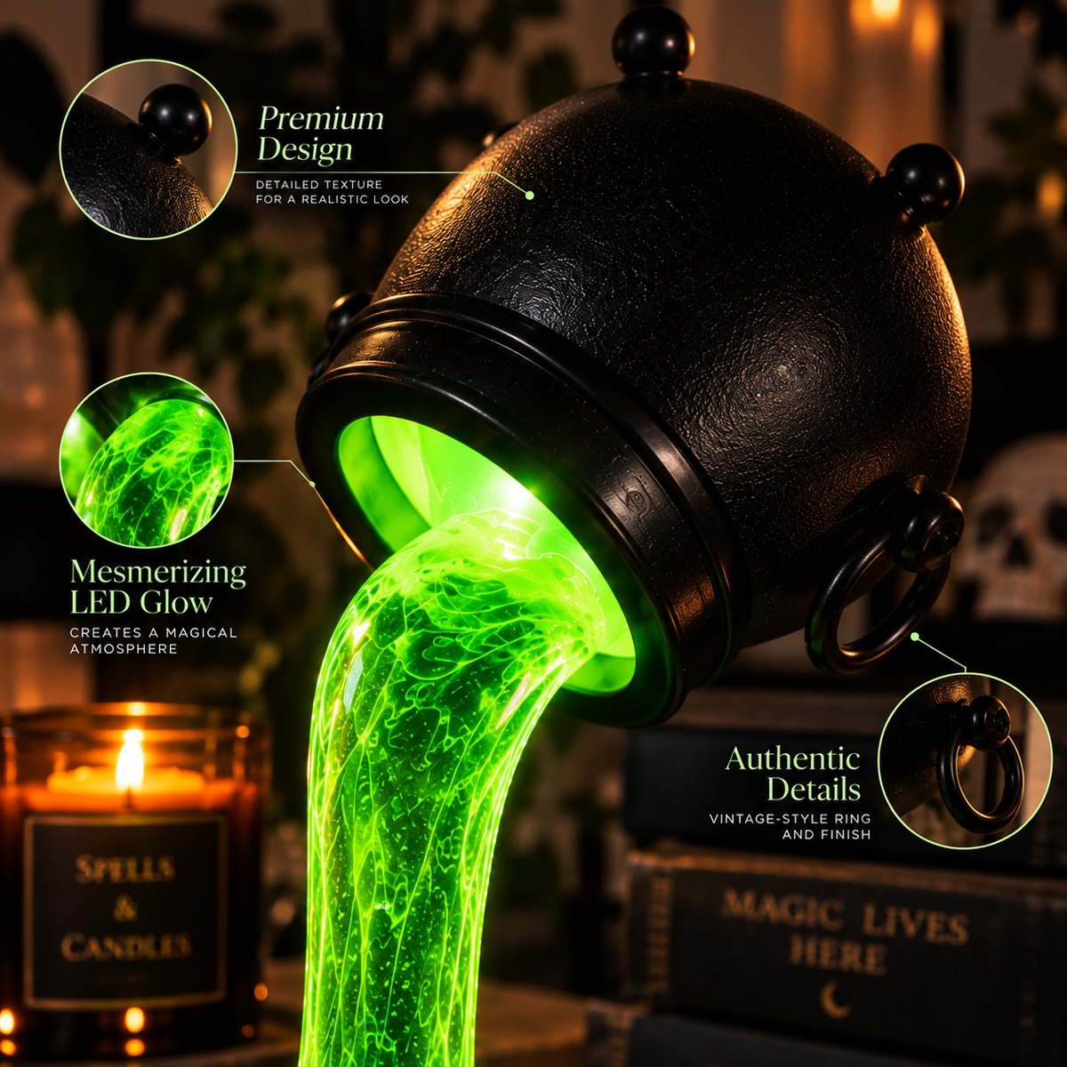 Witch Cauldron Lamp By Elfaro