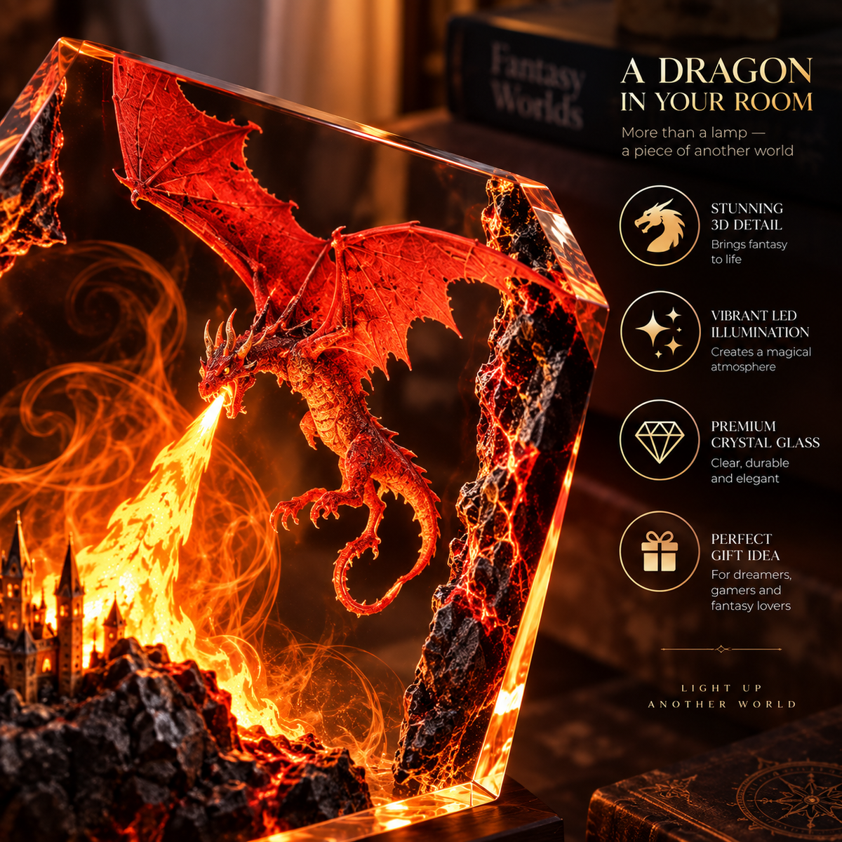 Fire Dragon Halloween Lamp By Elfaro