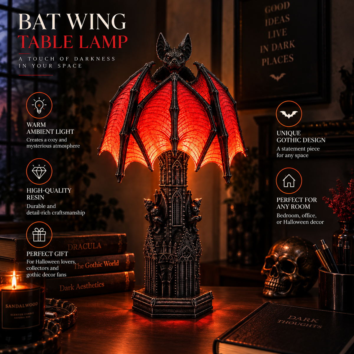 Bat Halloween Lamp By Elfaro