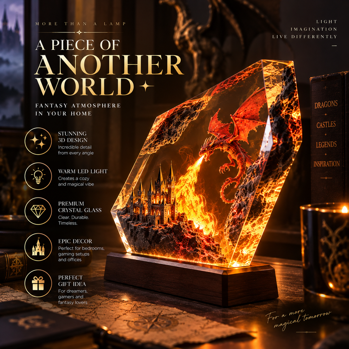 Fire Dragon Halloween Lamp By Elfaro