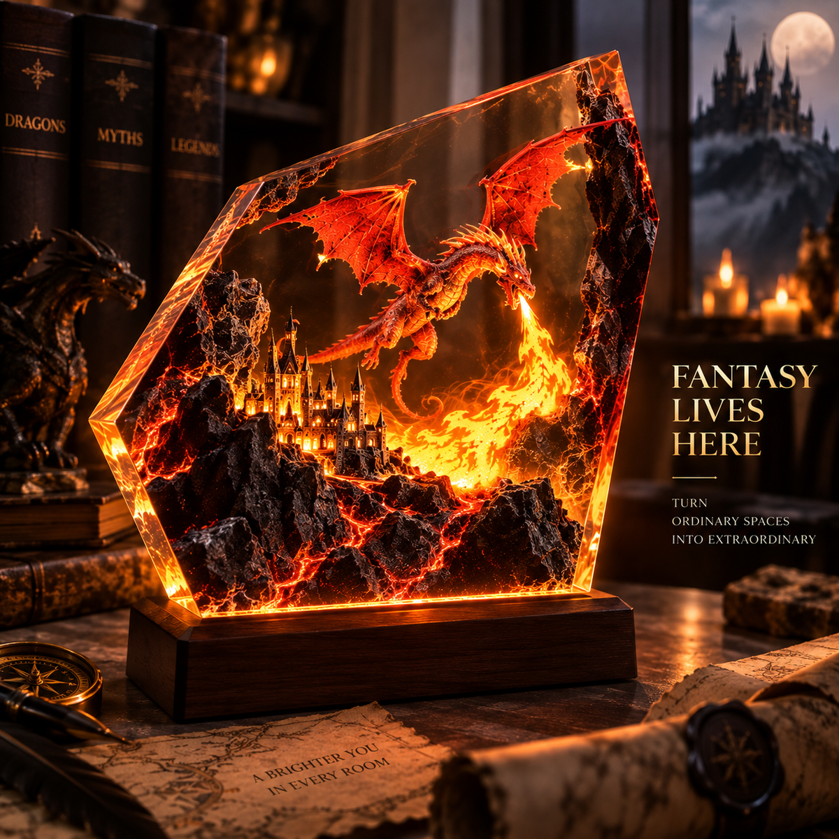 Fire Dragon Halloween Lamp By Elfaro