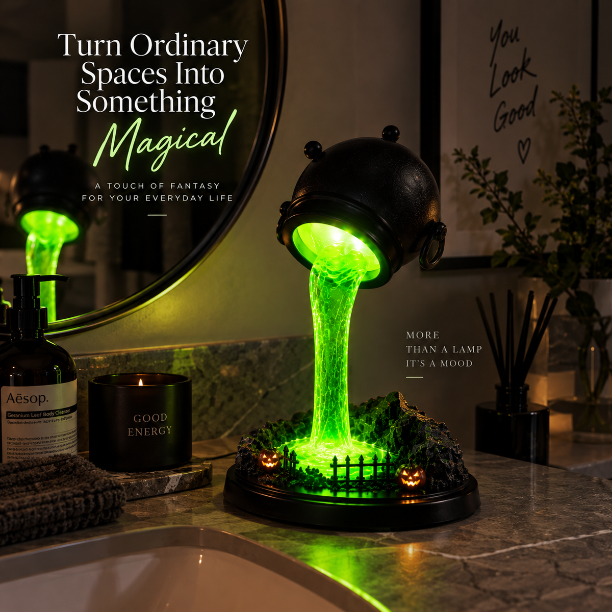 Witch Cauldron Lamp By Elfaro