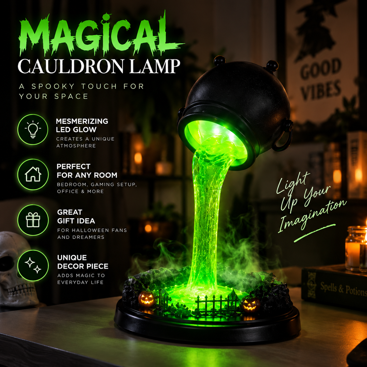 Witch Cauldron Lamp By Elfaro
