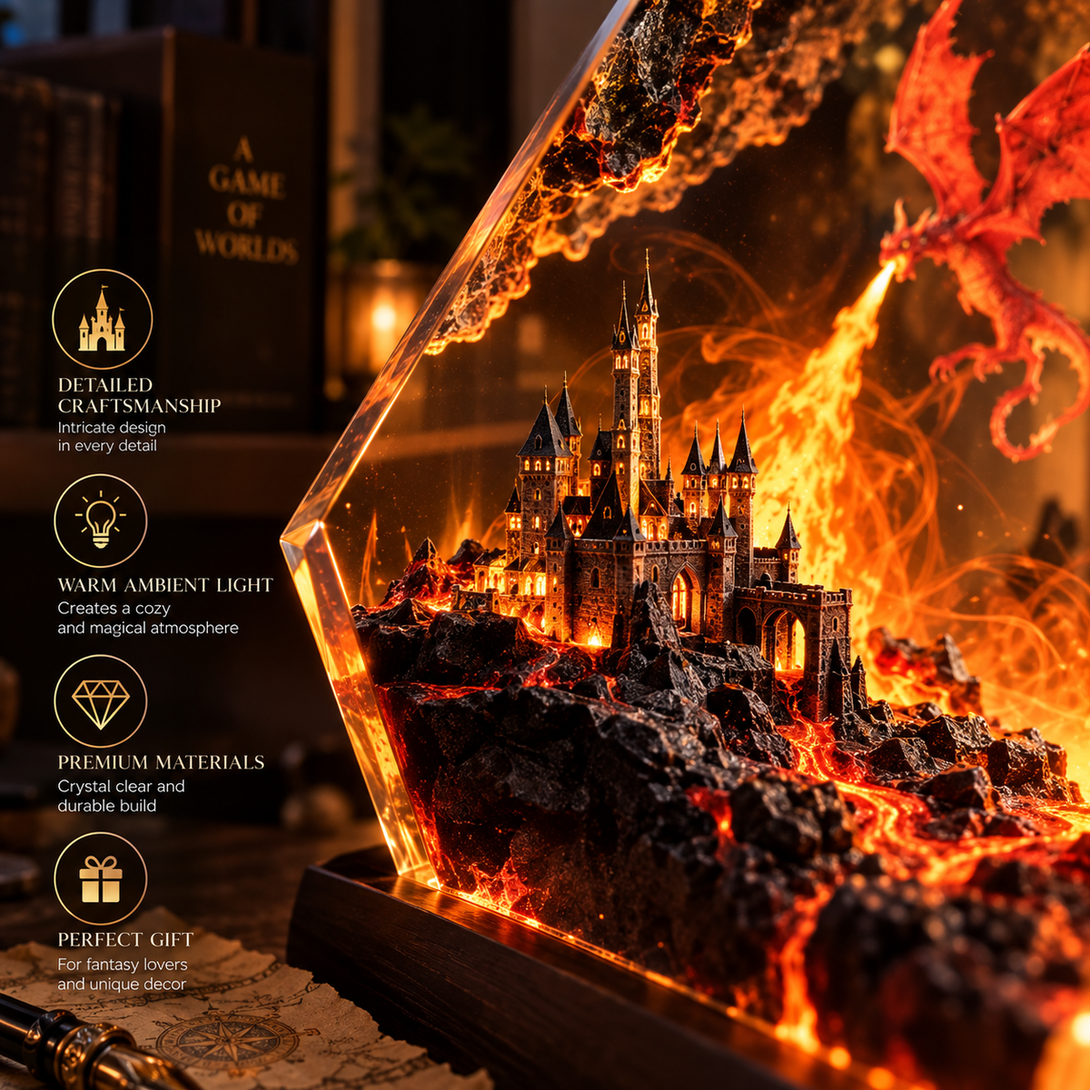 Fire Dragon Halloween Lamp By Elfaro