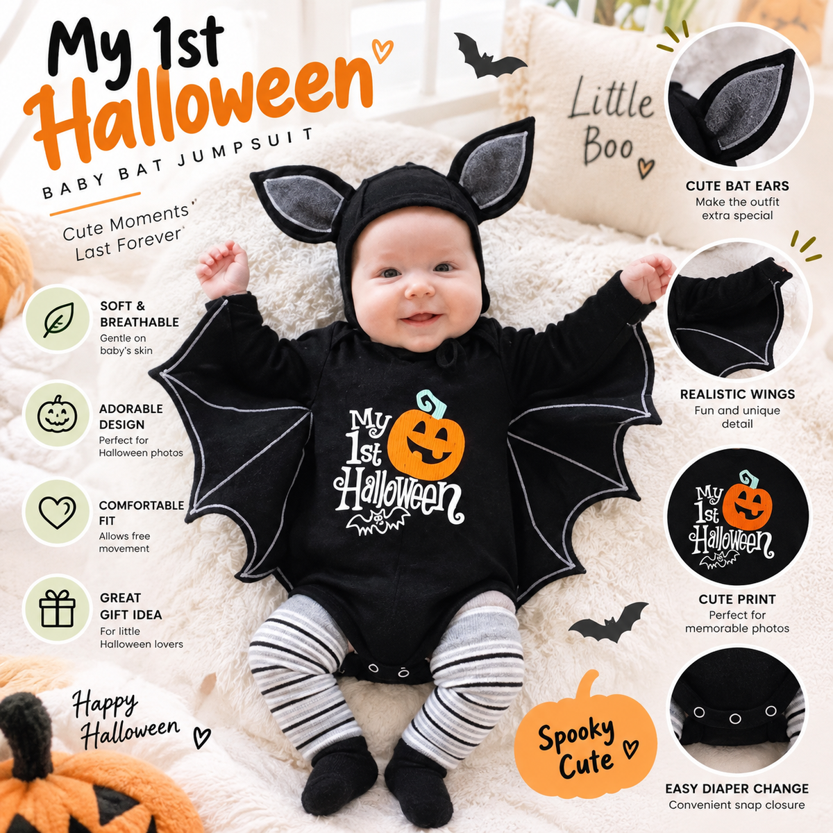 Baby Halloween Bat Costume By Elfaro